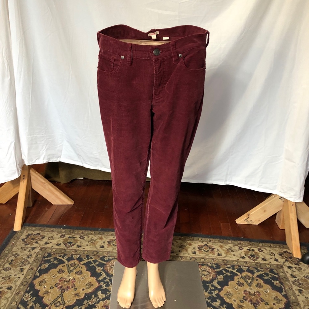 J Crew burgundy Corduroy Pants size 28